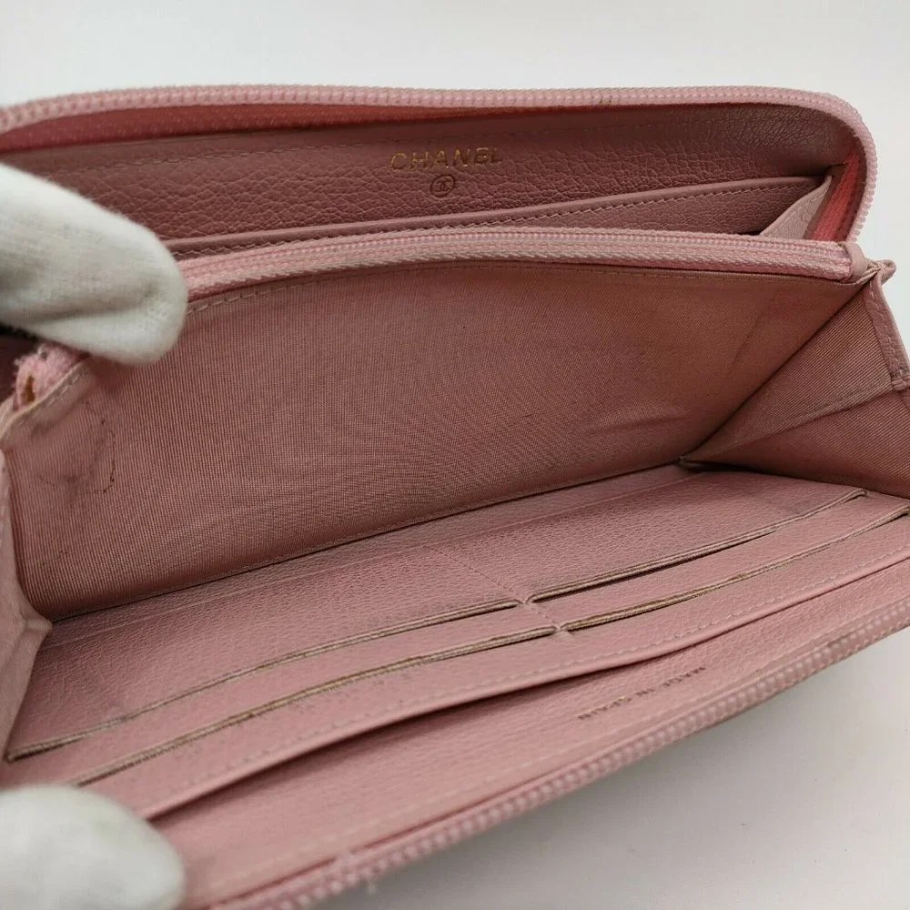 Chanel Zippy Wallet Coco Mark Pinks Leather - Picture 7 of 9